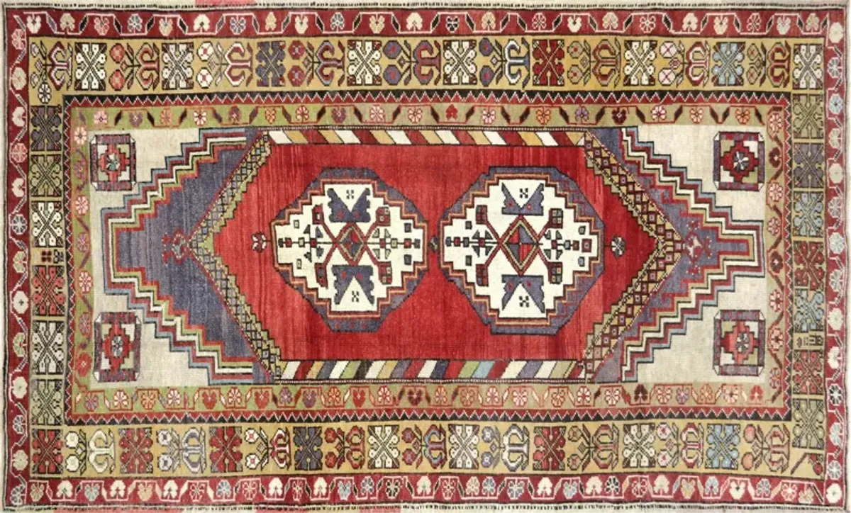 5'3" x 8'6" 1960s Turkish Oushak Rug - Nalbandian - Red - Red