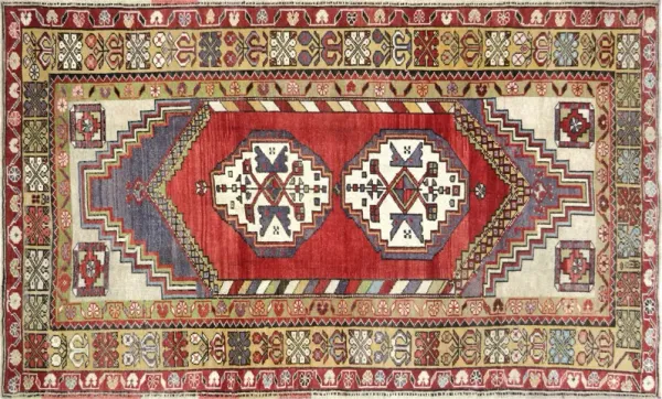 5'3" x 8'6" 1960s Turkish Oushak Rug - Nalbandian - Red - Red
