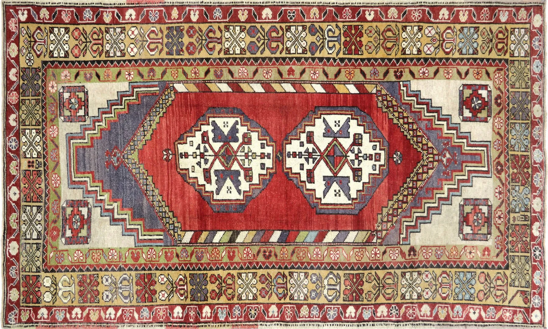 5'3" x 8'6" 1960s Turkish Oushak Rug - Nalbandian - Red - Red