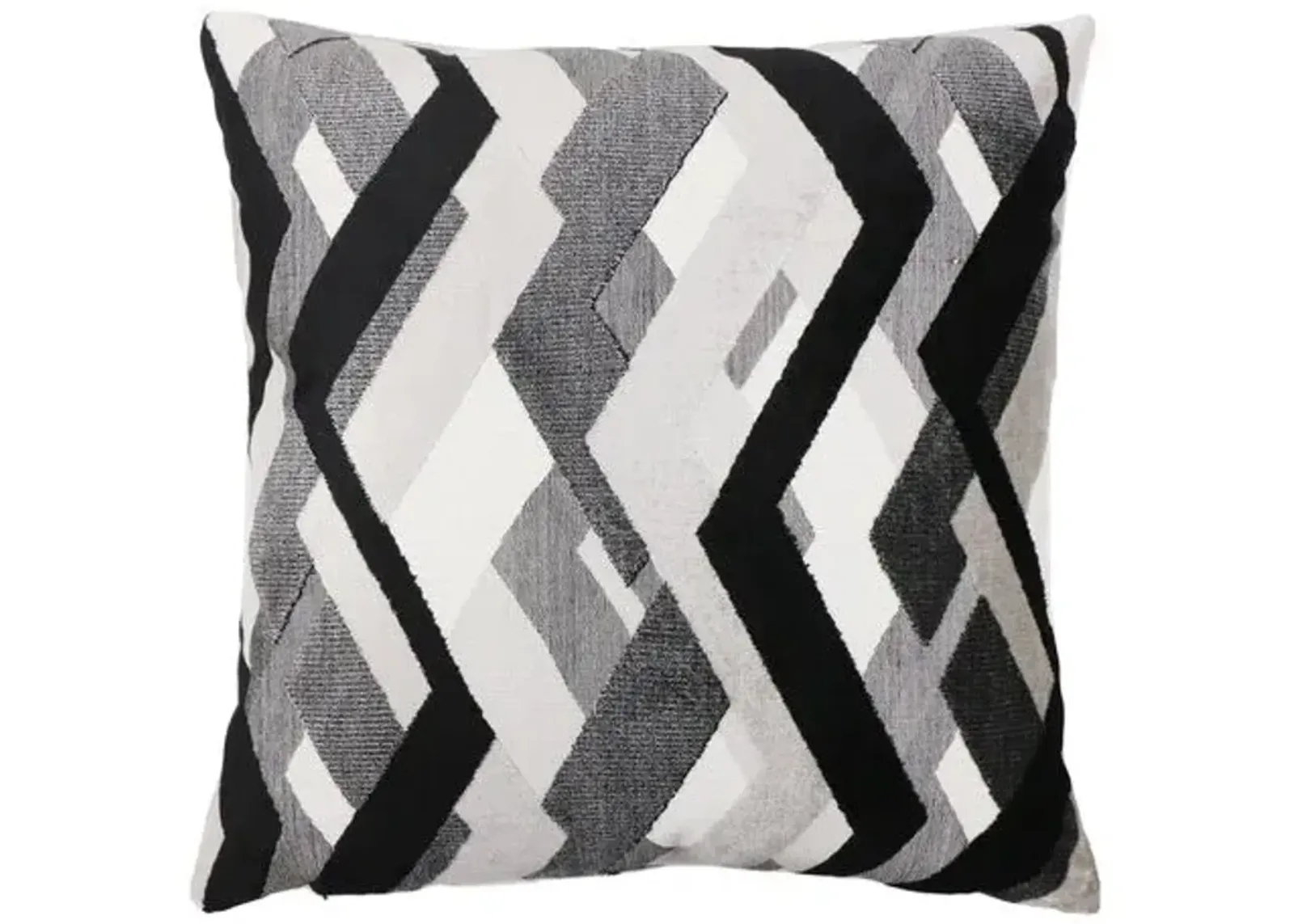 Hugh 22x22 Pillow - Onyx/Gray Velvet - The Piper Collection