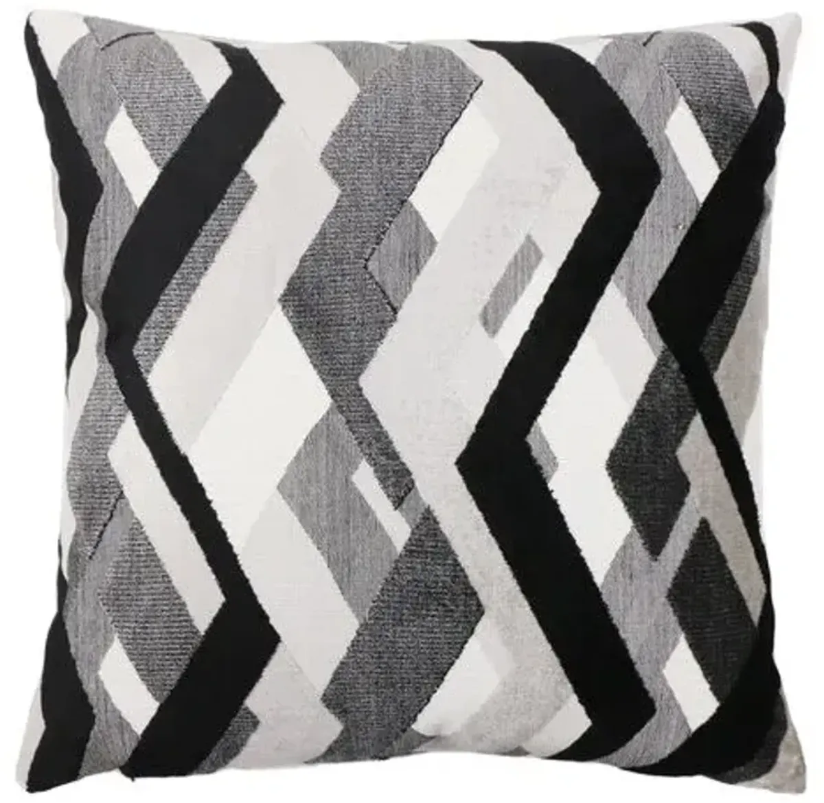 Hugh 22x22 Pillow - Onyx/Gray Velvet - The Piper Collection