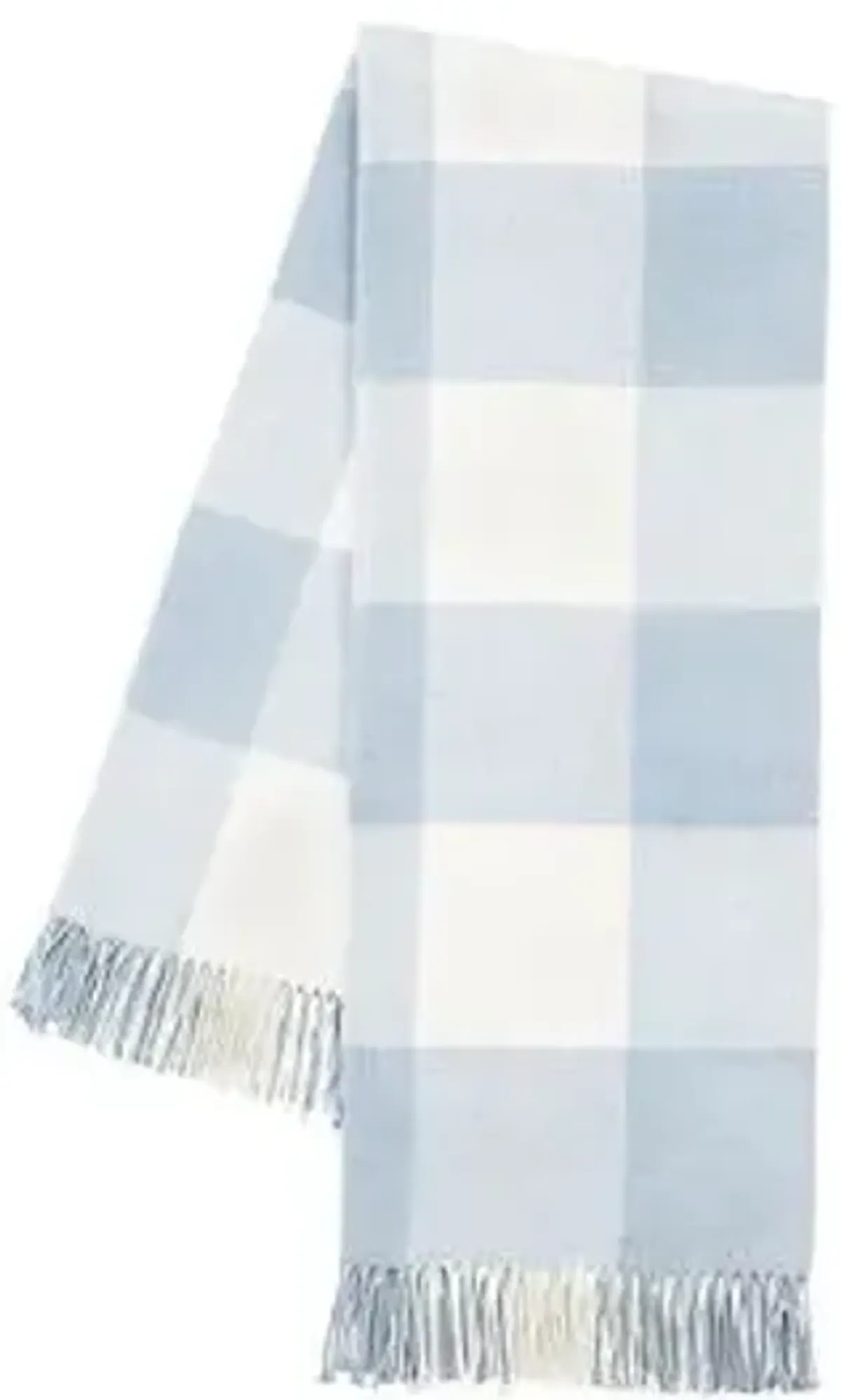 Buffalo Check Throw - Lands Downunder - Blue, Fringed