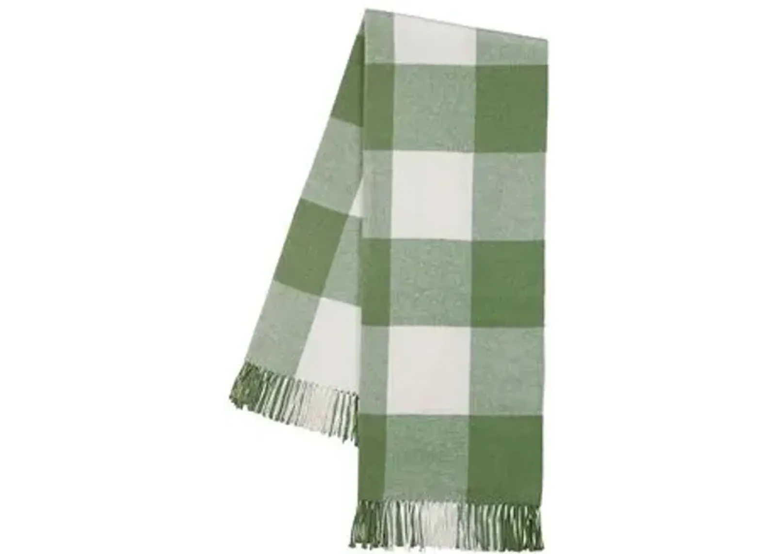 Buffalo Check Throw - Lands Downunder - Green, Fringed