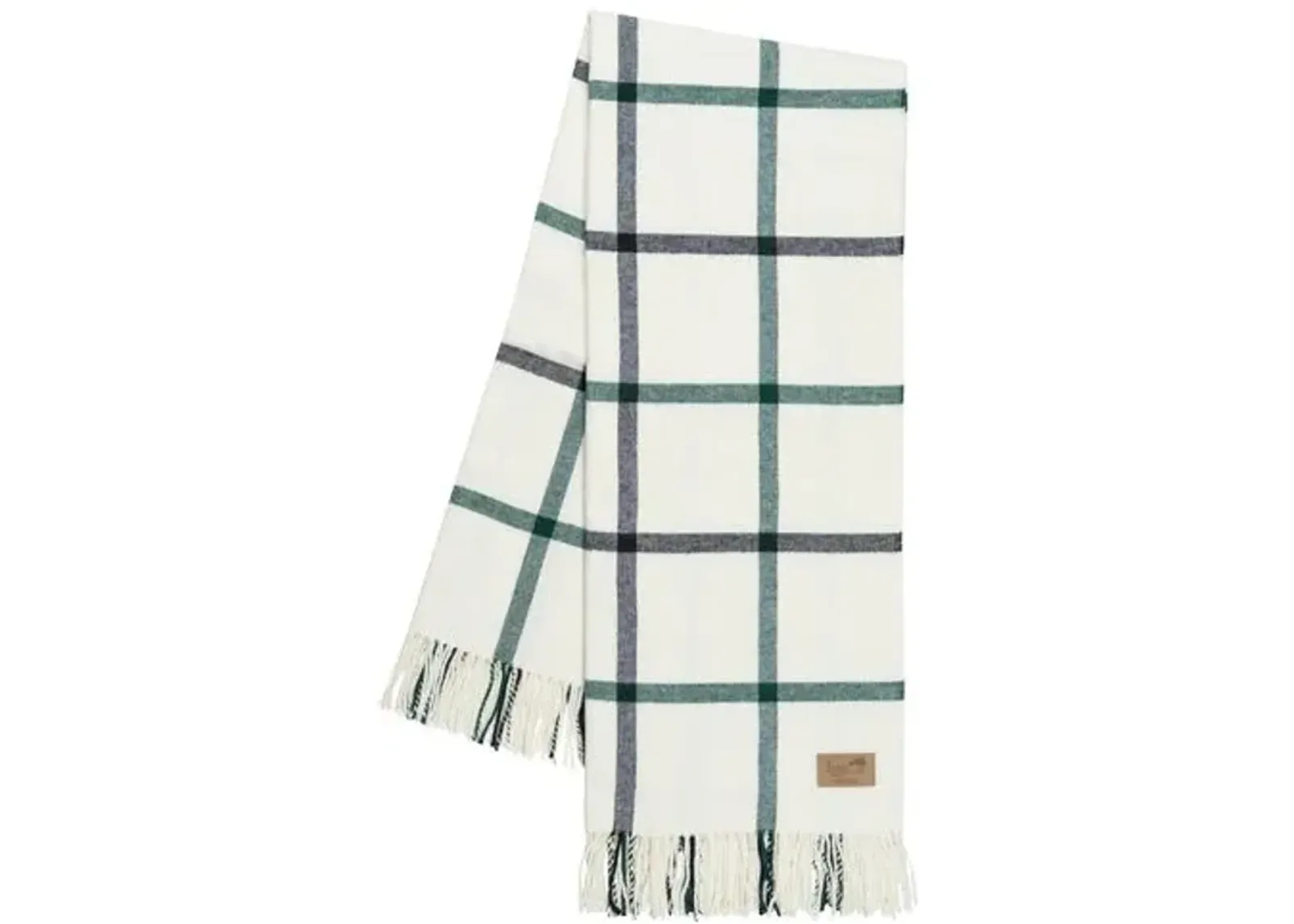 Tattersall Plaid Throw - Lands Downunder - Blue, Fringed