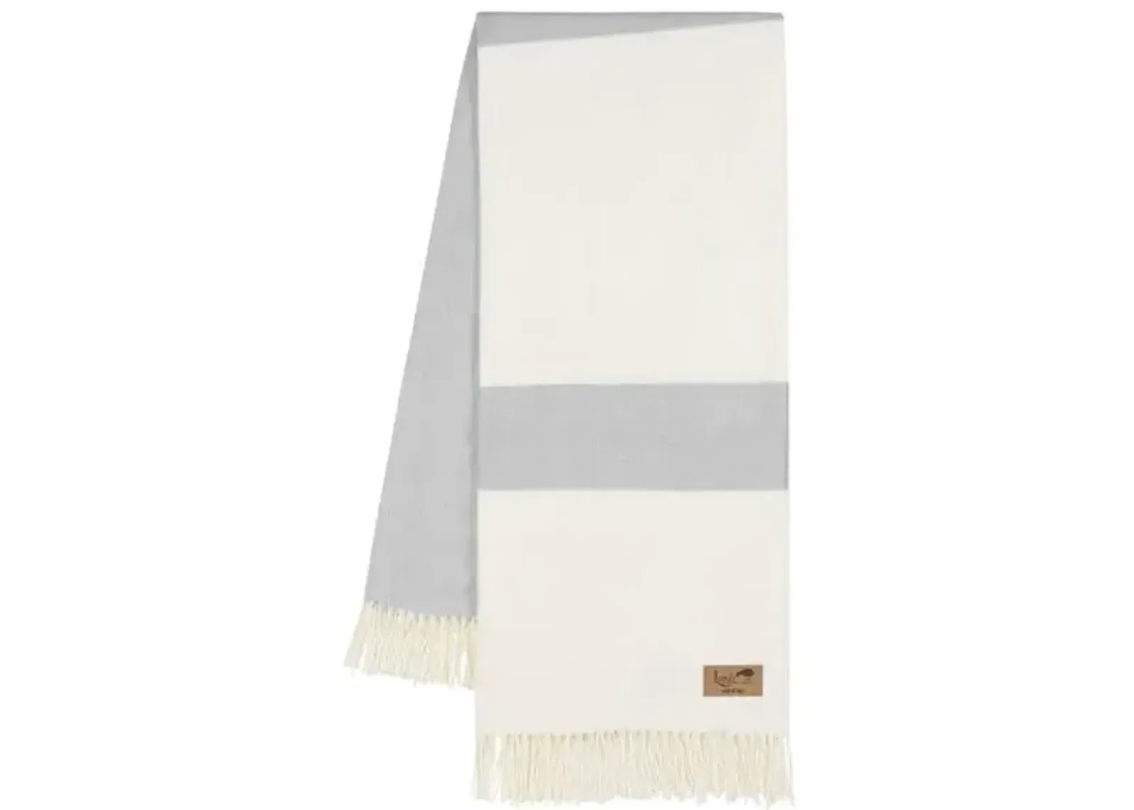 Sydney Herringbone Throw - Lands Downunder - Gray, Fringed