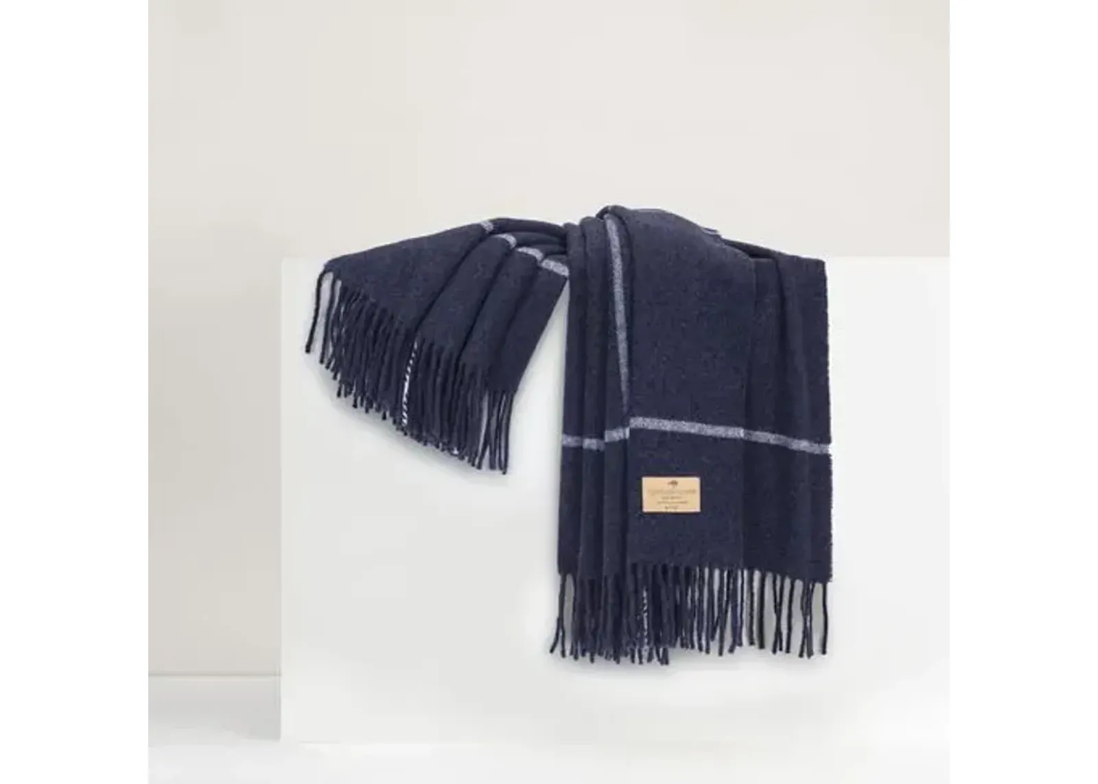 Windowpane Cashmere Throw - Lands Downunder, Fringed