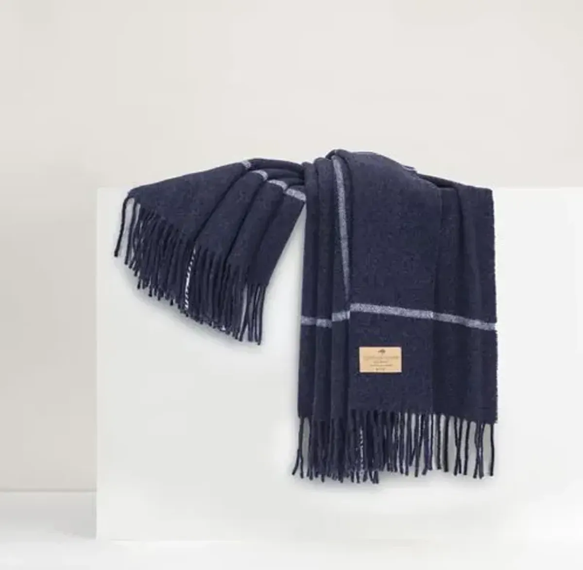 Windowpane Cashmere Throw - Lands Downunder, Fringed