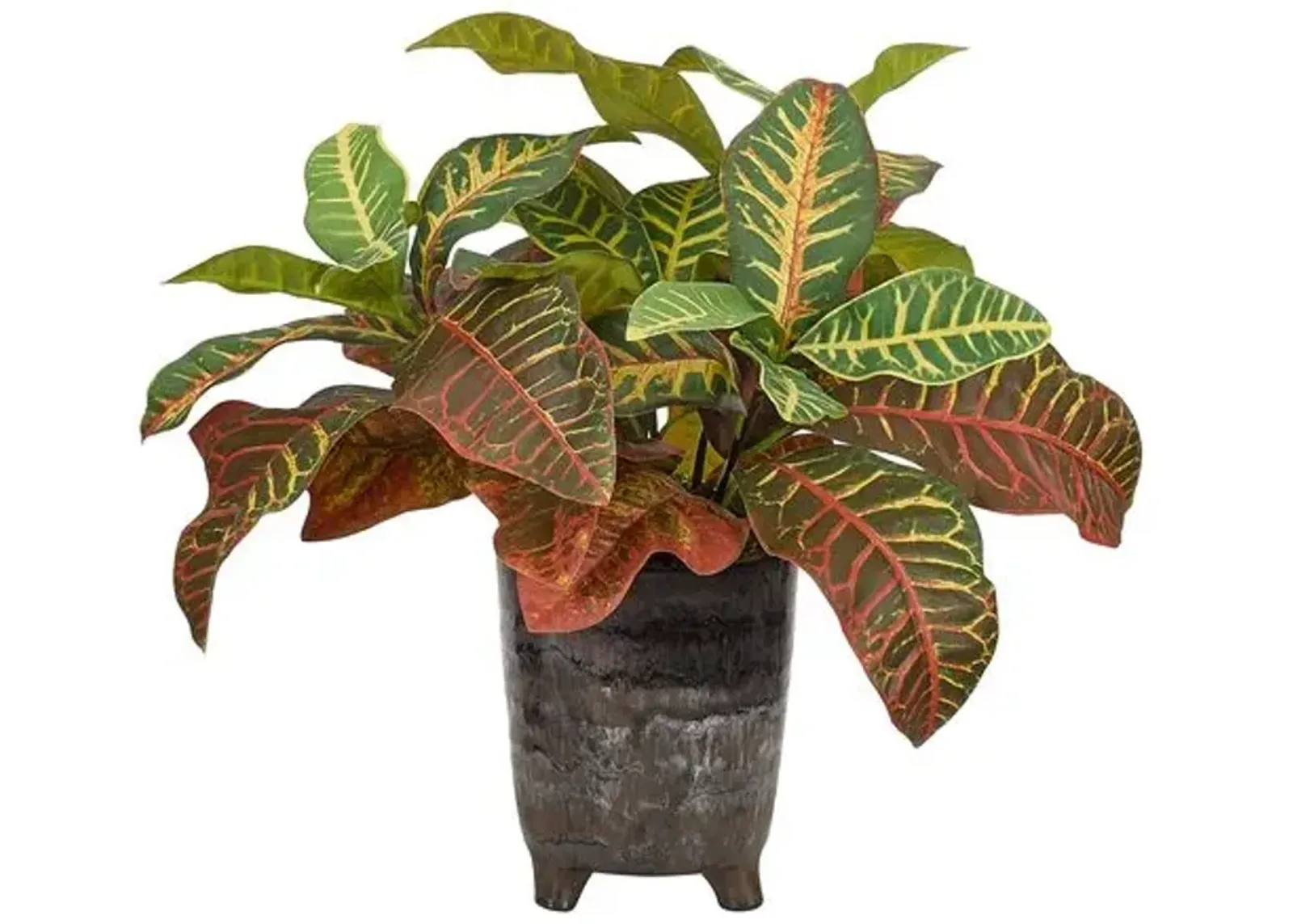 19" Croton in Vase - Faux - NDI - Green