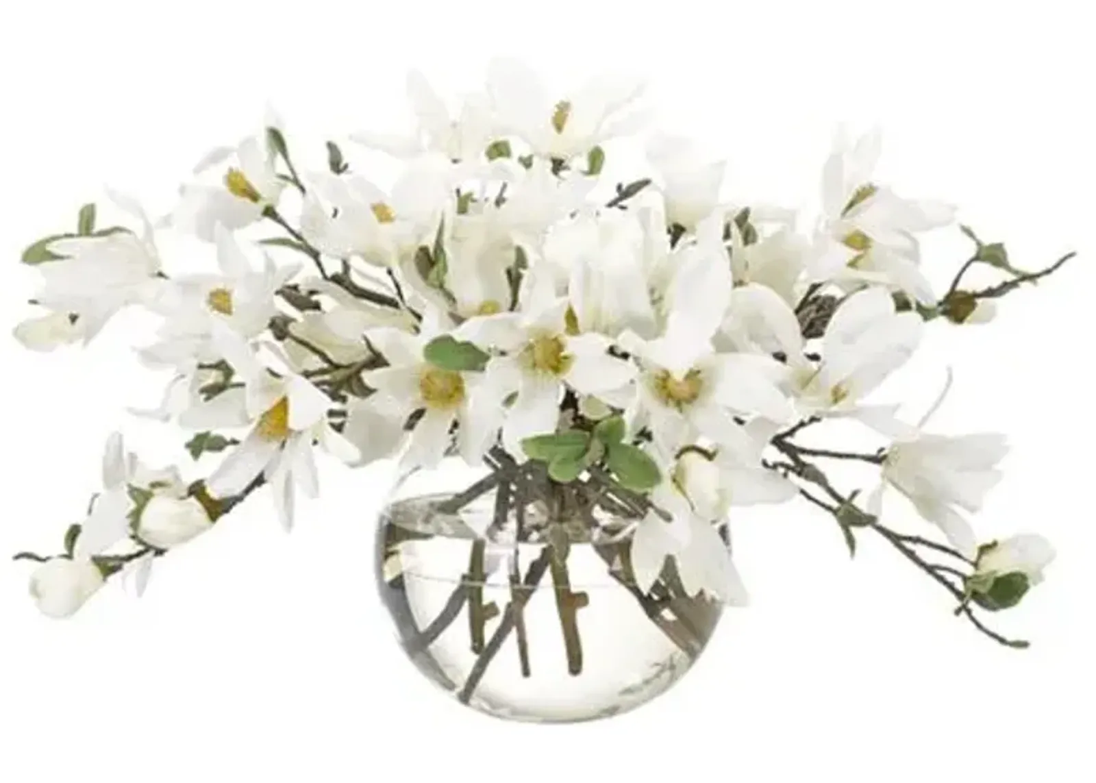 29" Magnolia in Vase - Faux - NDI - White