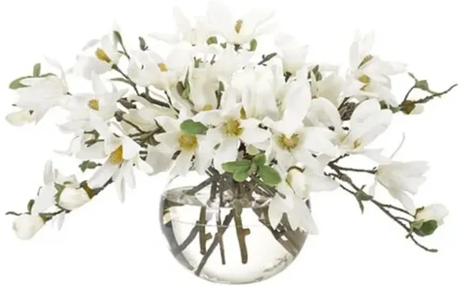 29" Magnolia in Vase - Faux - NDI - White