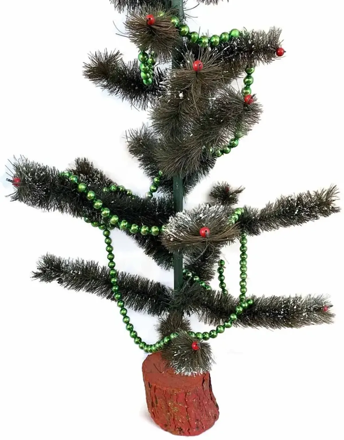 Midcentury Dressed Bottle Brush Tree - Rose Victoria - Green