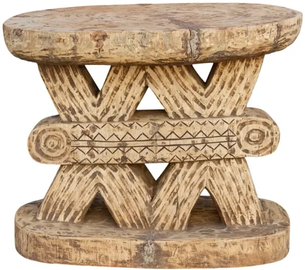 Rare Oversize Oxidize Wood Ashanti Table - de-cor - Brown