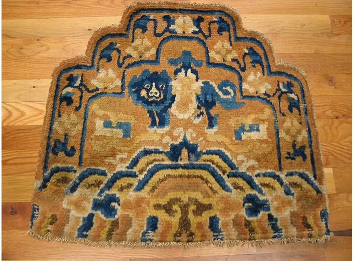 Chinese Ningxia Rug 2'0" x 2'2" - Gold - Gold