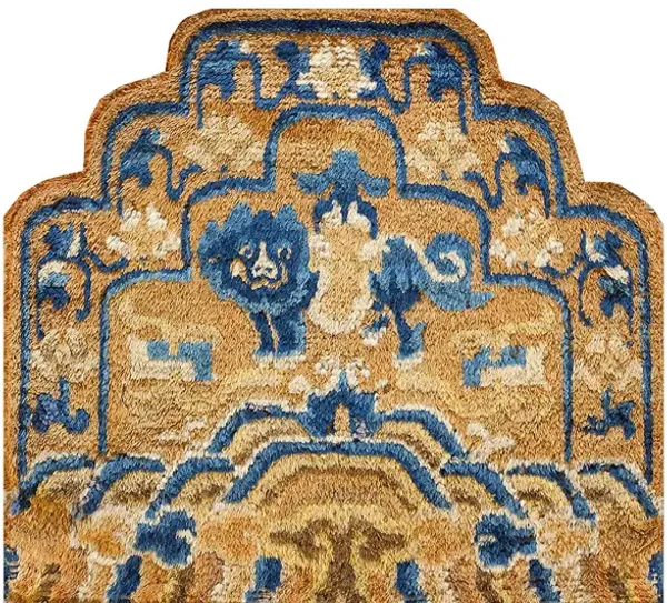 Chinese Ningxia Rug 2'0" x 2'2" - Gold - Gold