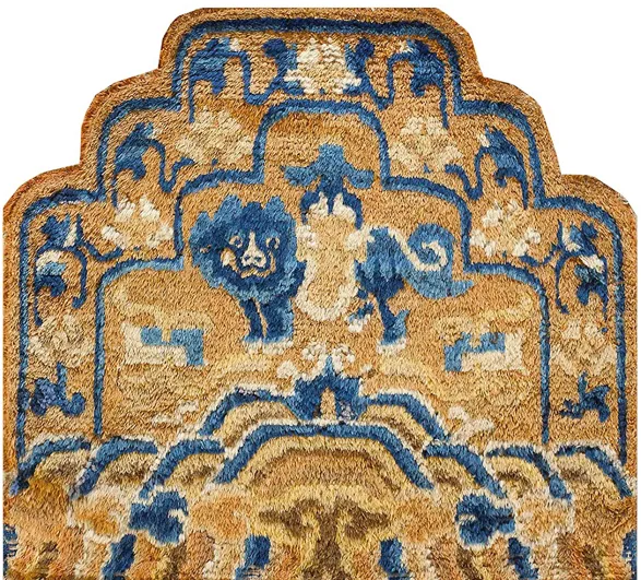 Chinese Ningxia Rug 2'0" x 2'2" - Gold - Gold