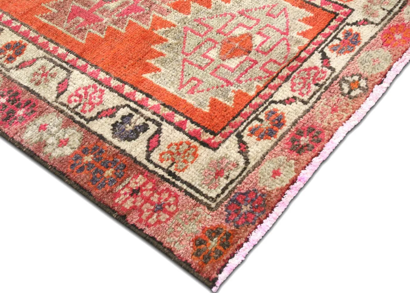 2'8"x13'11" 1960s Turkish Oushak Rug - Nalbandian - Orange - Orange