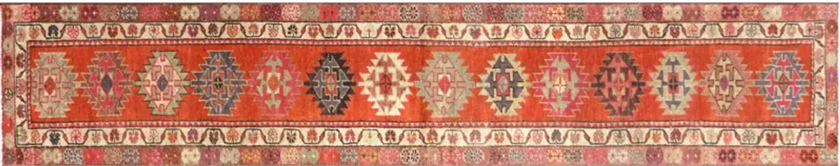 2'8"x13'11" 1960s Turkish Oushak Rug - Nalbandian - Orange - Orange