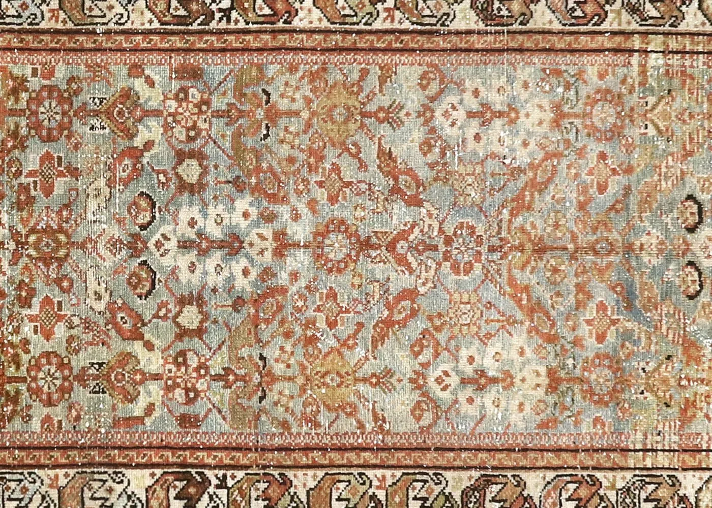 3'1"x13'2" 1920s Persian Melayer Rug - Nalbandian - Orange - Orange