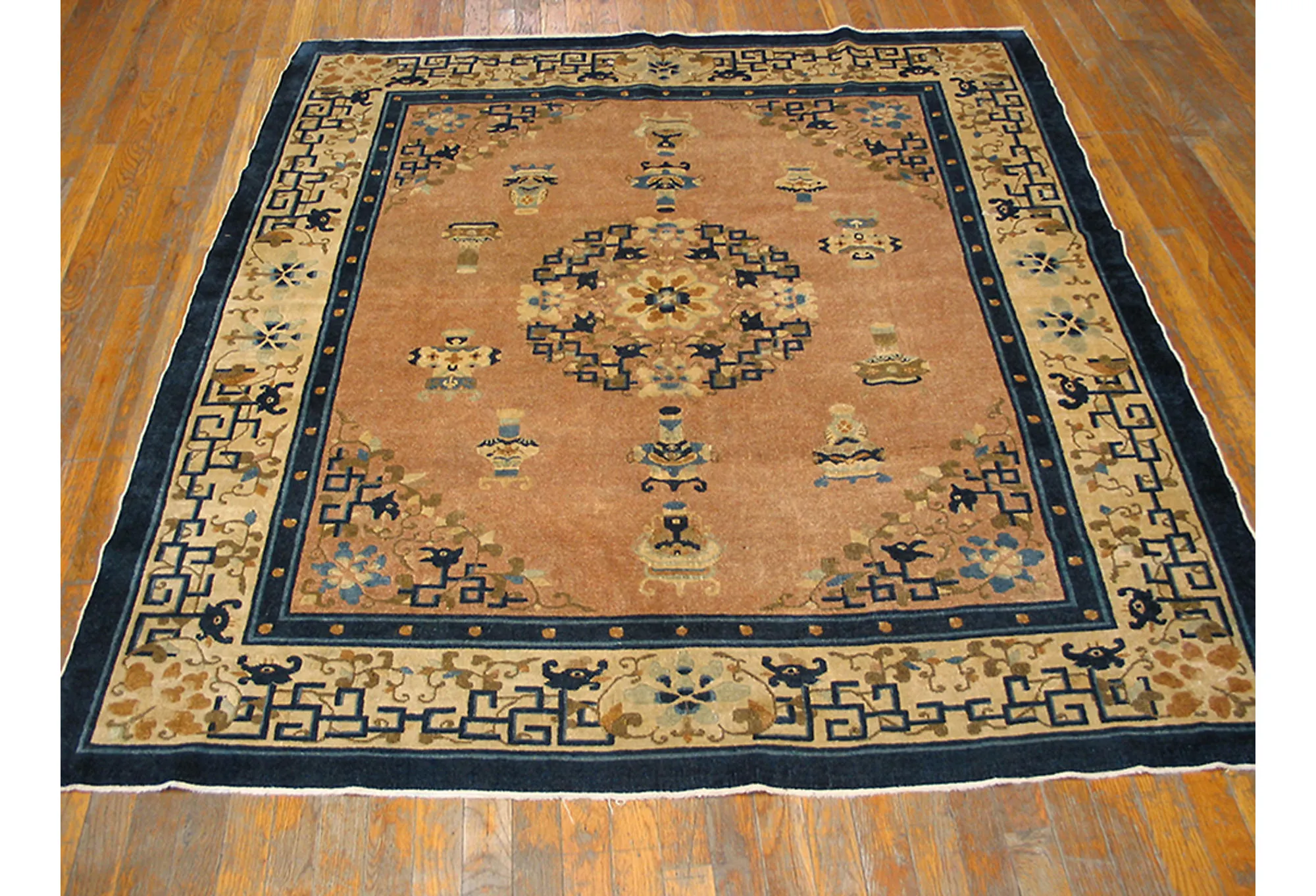 Chinese Peking Rug 5'6" x 6'0" - Orange - Orange