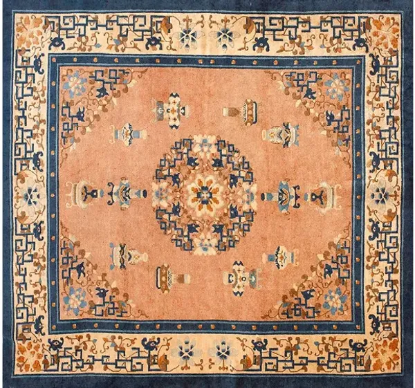 Chinese Peking Rug 5'6" x 6'0" - Orange - Orange