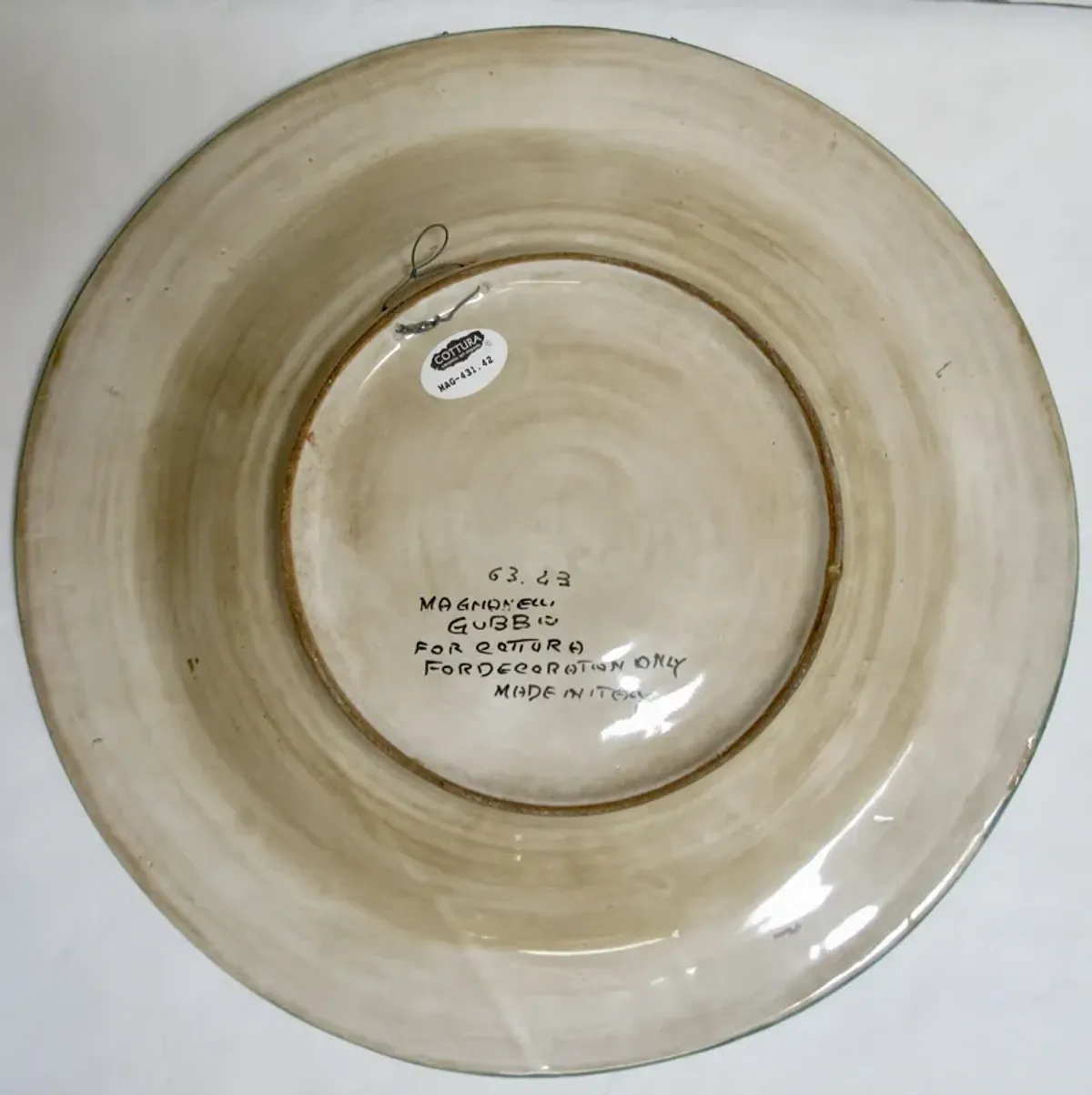 Large Gubbio Italian Wall Platter - The Emporium Ltd. - Green