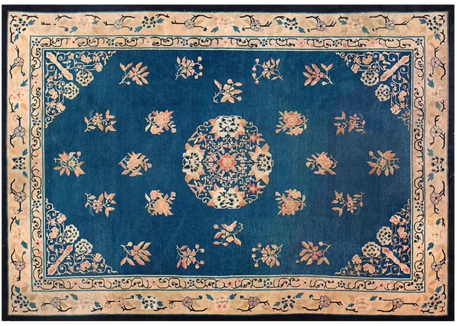 Chinese Peking Rug 6'2" x 8'8" - Blue - Blue