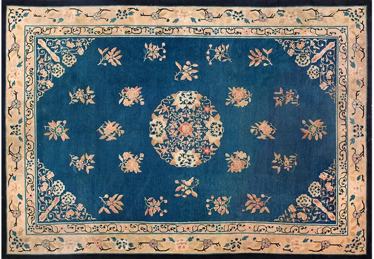 Chinese Peking Rug 6'2" x 8'8" - Blue - Blue