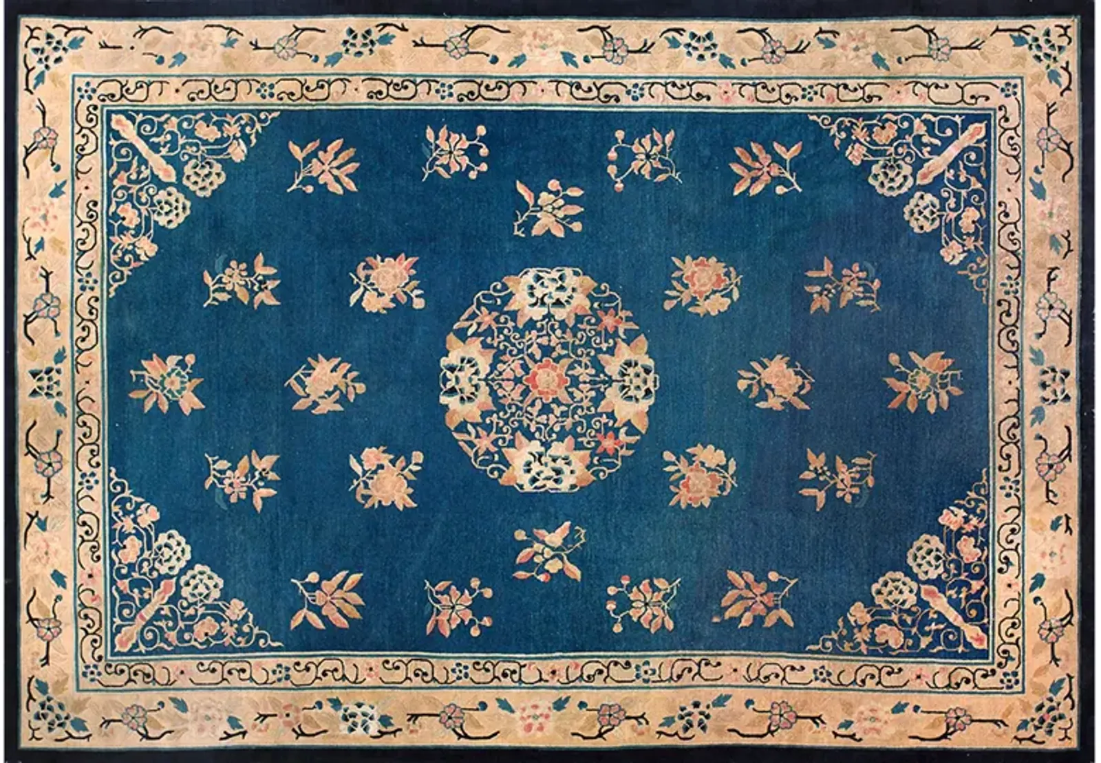 Chinese Peking Rug 6'2" x 8'8" - Blue - Blue