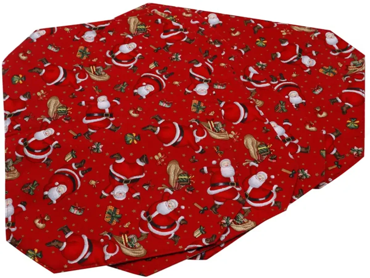 Christmas Santa Placemats - Set of 4 - Interesting Things - Red