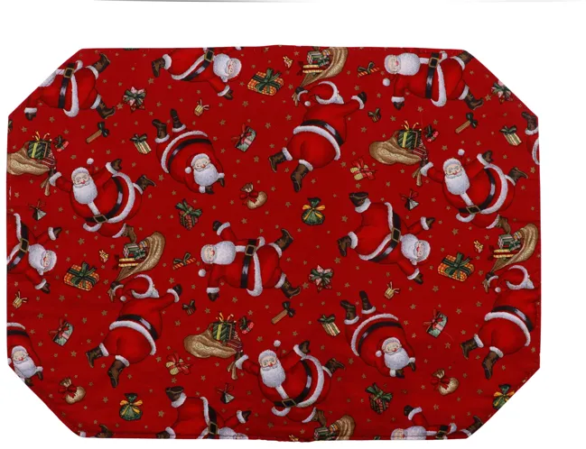 Christmas Santa Placemats - Set of 4 - Interesting Things - Red