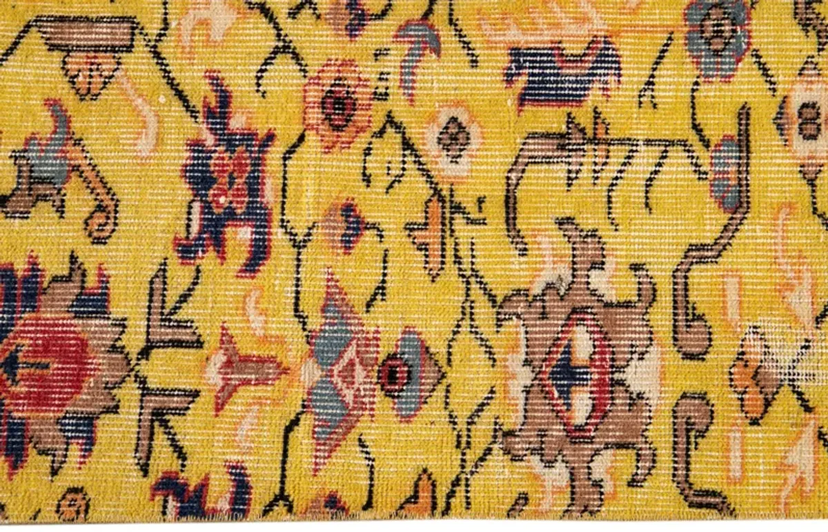 Vintage Turkish Art Deco Rug - Apadana - Yellow - Yellow