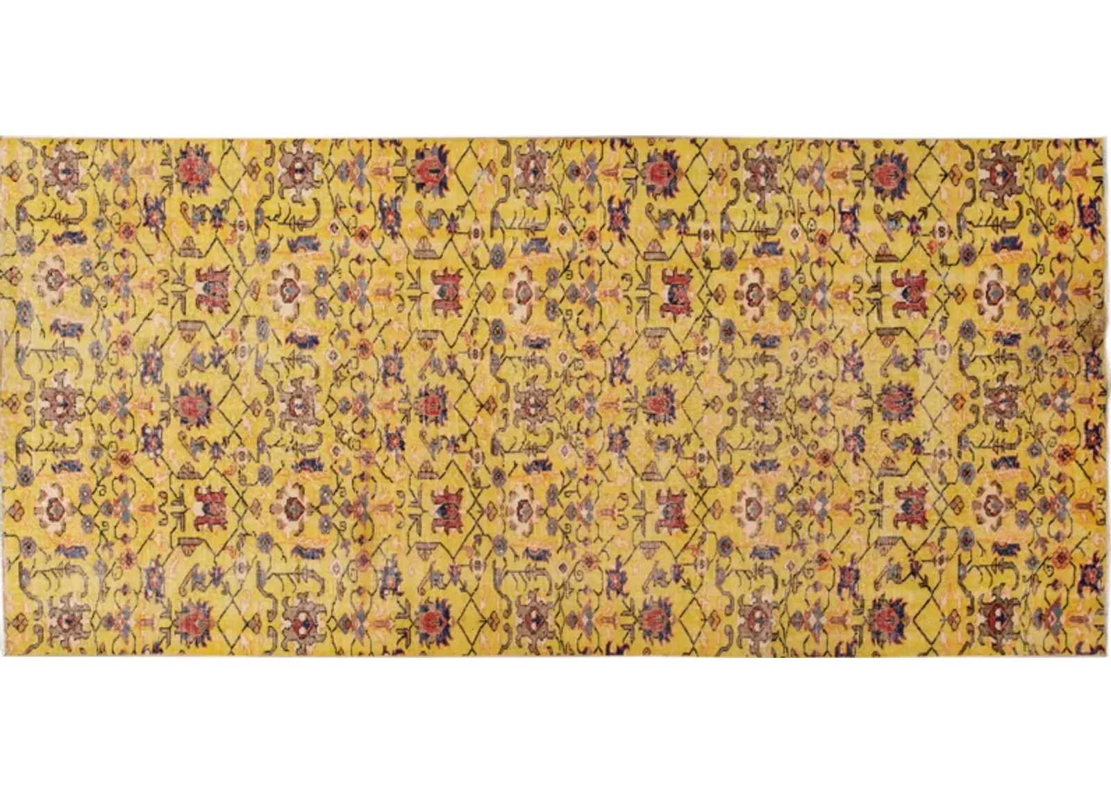 Vintage Turkish Art Deco Rug - Apadana - Yellow - Yellow