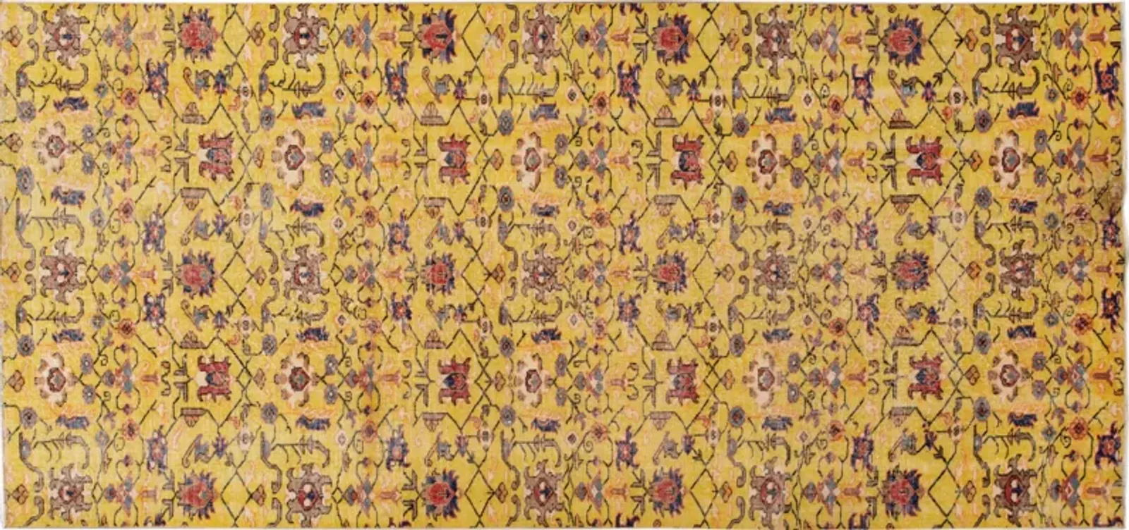 Vintage Turkish Art Deco Rug - Apadana - Yellow - Yellow