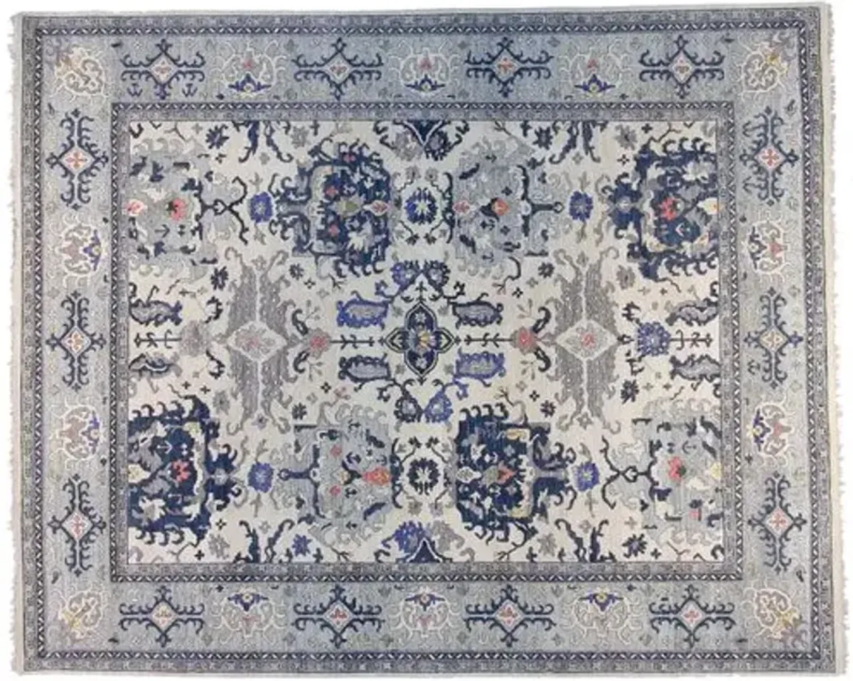 12'x15' Sari Michelle Rug - Ivory/Light Blue - F.J. Kashanian - Blue