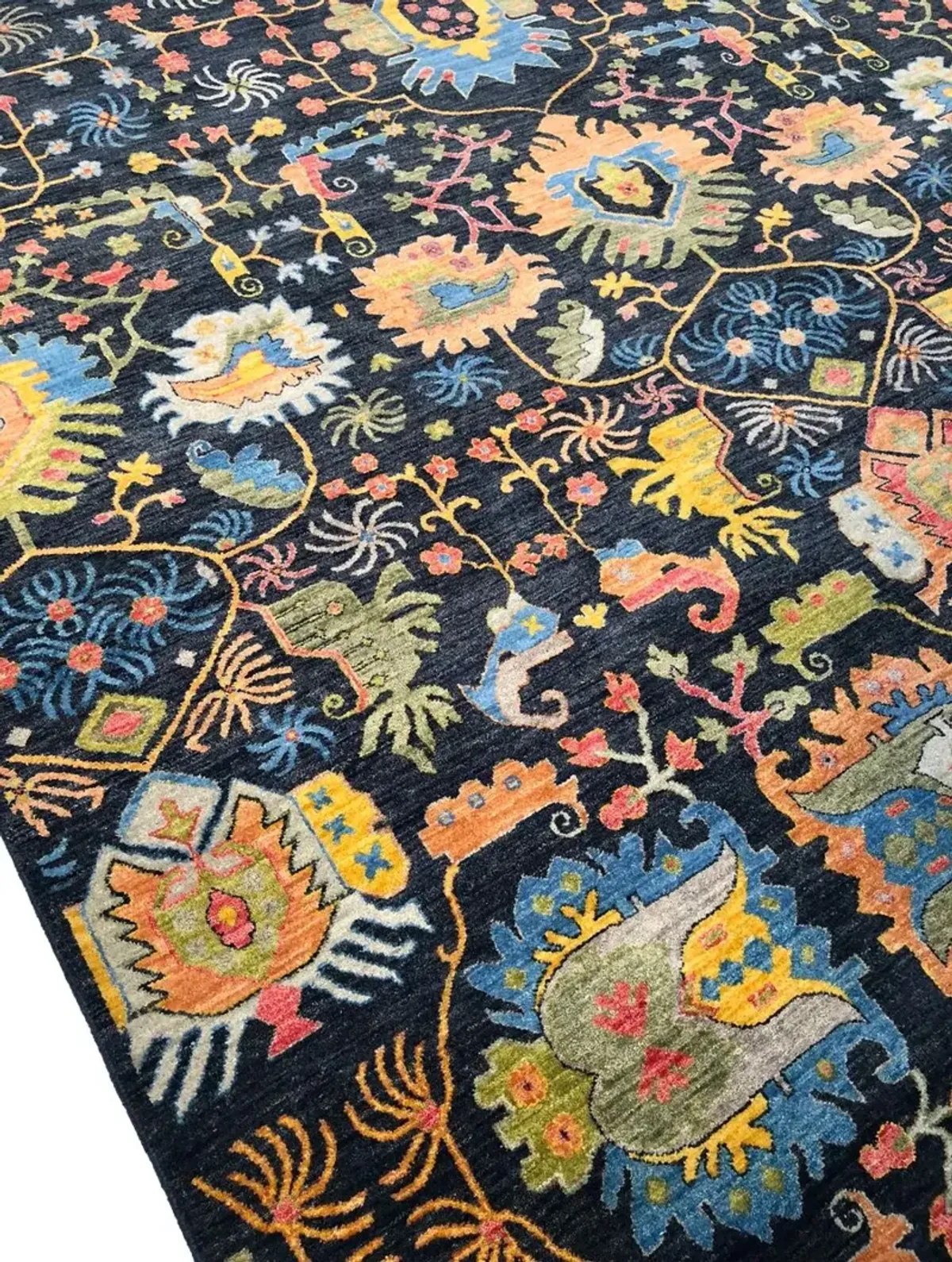 9'x12' Sari Liam Rug, Navy Blue