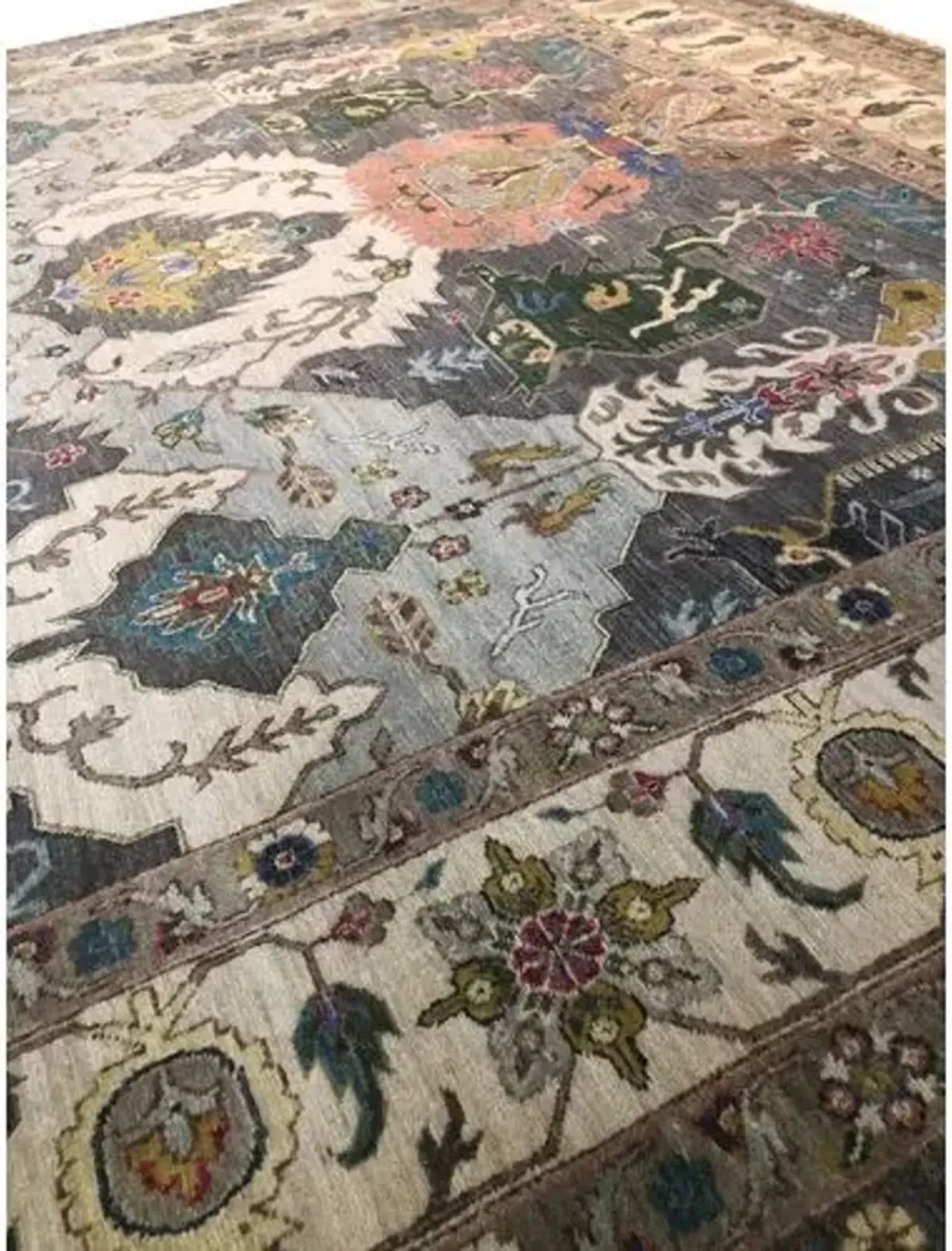 9'x12' Sari Circa Alexa Rug - Gray - F.J. Kashanian - Gray