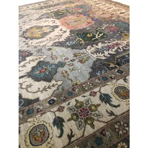 9'x12' Sari Circa Alexa Rug - Gray - F.J. Kashanian - Gray