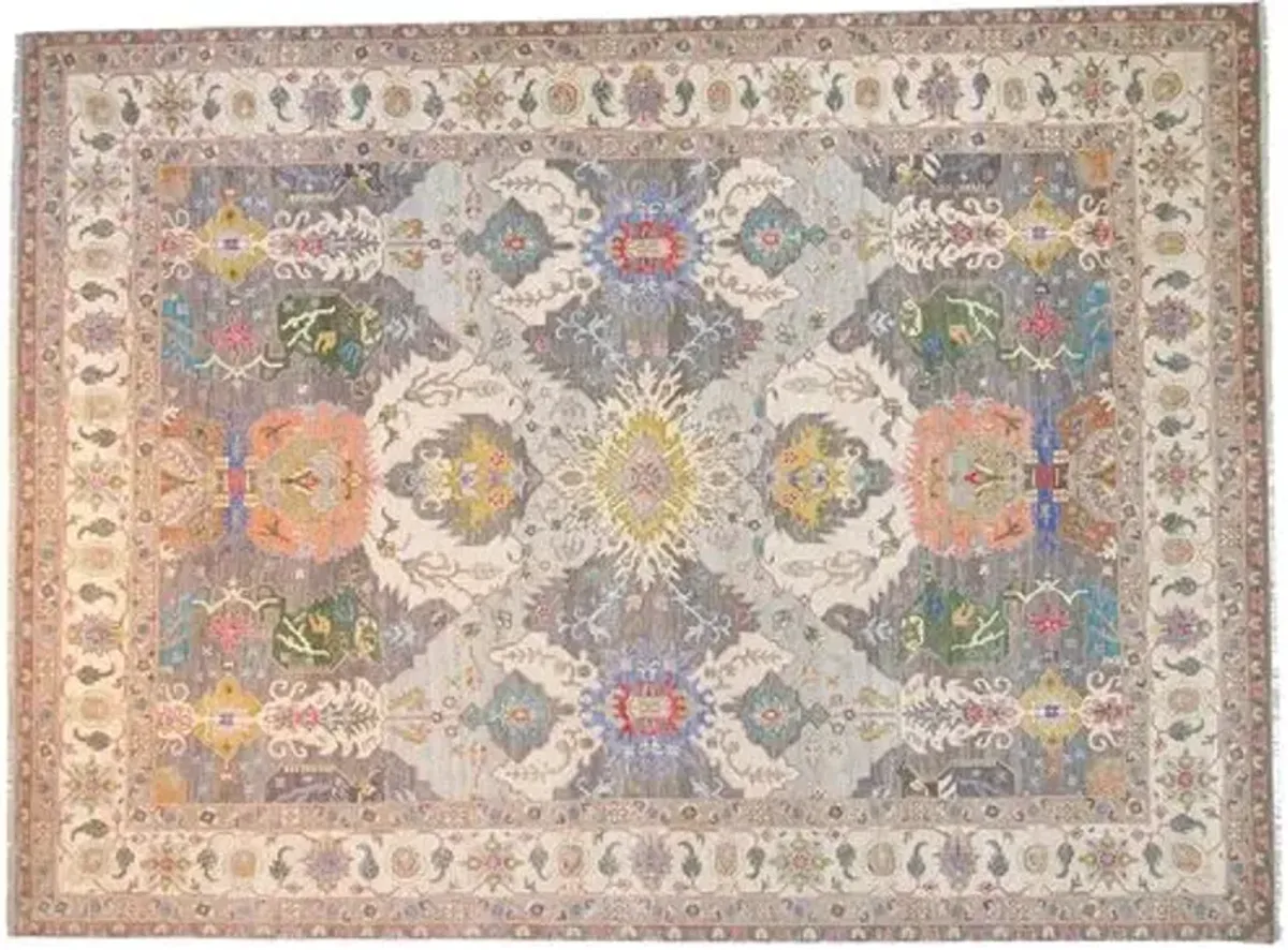 9'x12' Sari Circa Alexa Rug - Gray - F.J. Kashanian - Gray