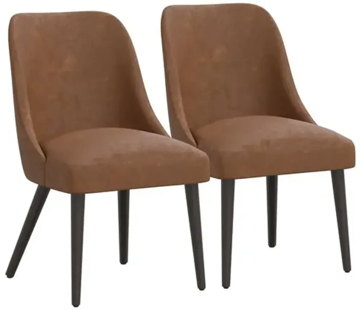 Set of 2 Barron Side Chair - Faux Leather - Brown