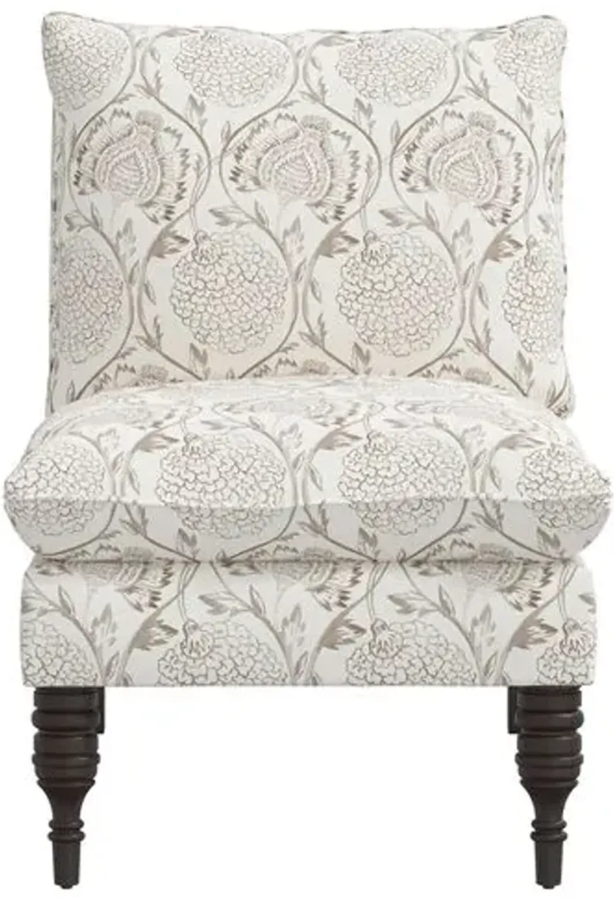 Daphne Slipper Chair - Ranjit Floral - Brown