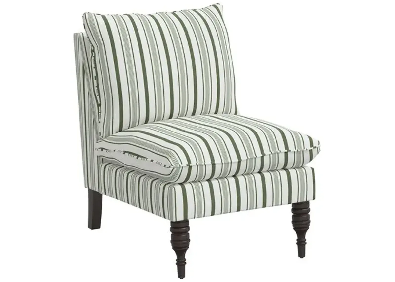 Daphne Slipper Chair - Luli Stripe - Green