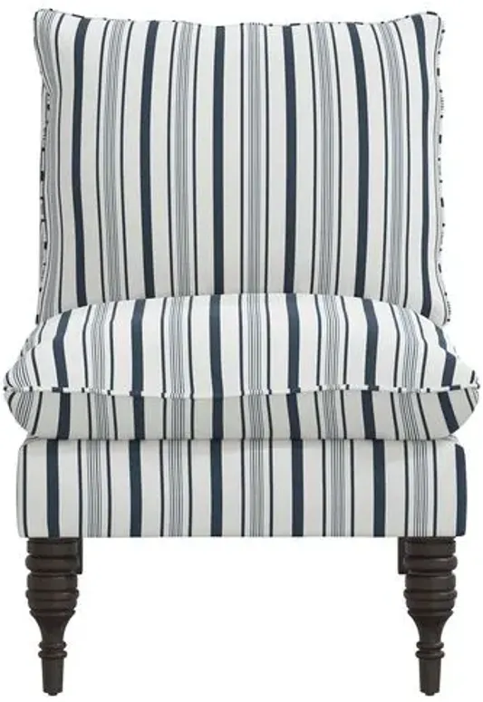 Daphne Slipper Chair - Luli Stripe - Blue