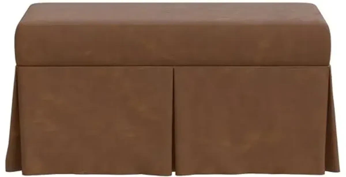 Hayworth Faux Leather Storage Bench - Brown