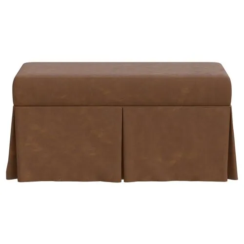 Hayworth Faux Leather Storage Bench - Brown