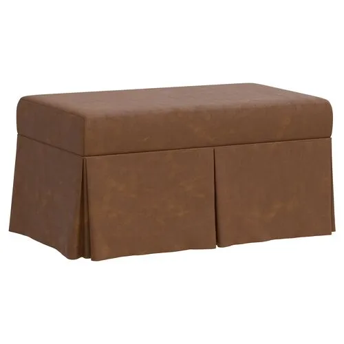 Hayworth Faux Leather Storage Bench - Brown