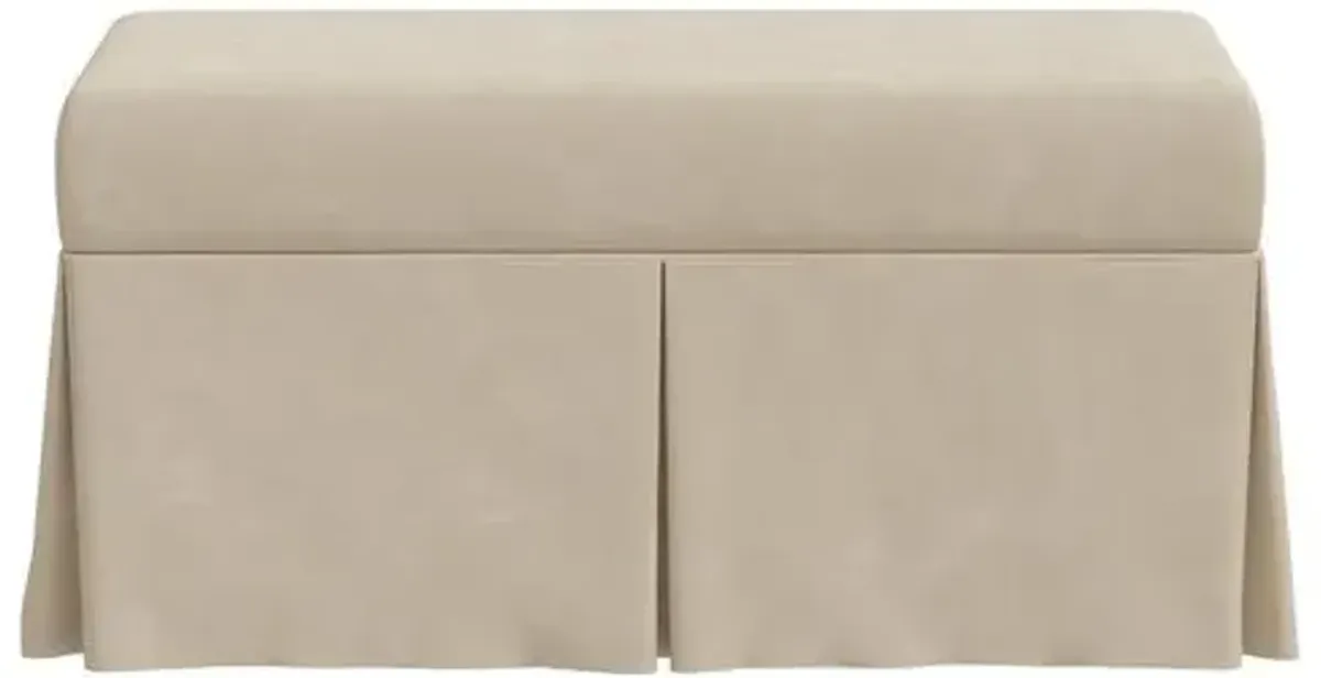 Hayworth Faux Leather Storage Bench - Beige