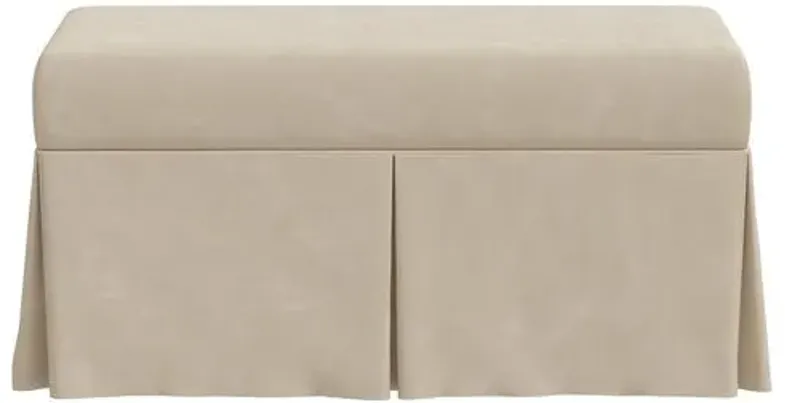 Hayworth Faux Leather Storage Bench - Beige