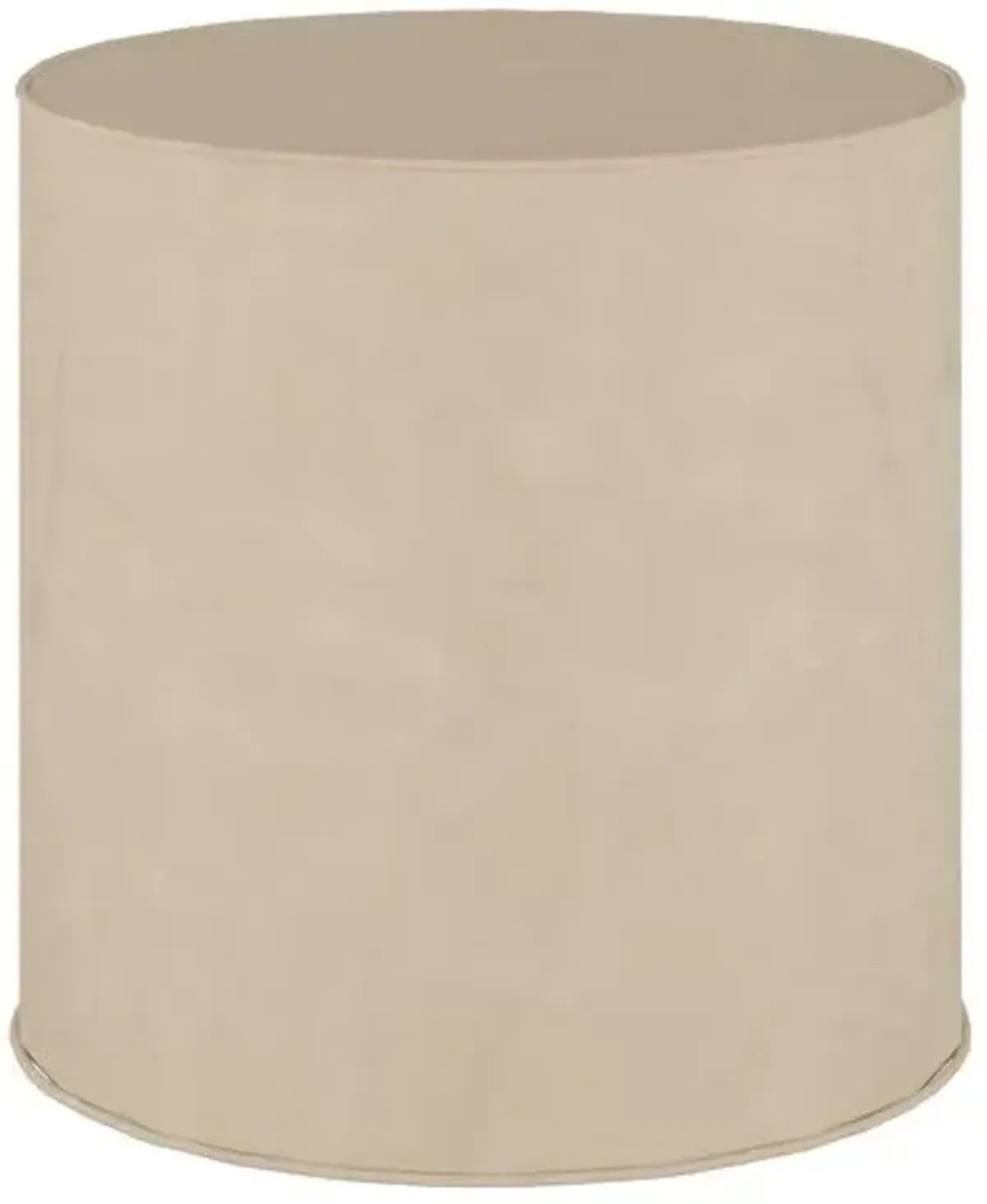 Harper Round Ottoman - Faux Leather - Beige