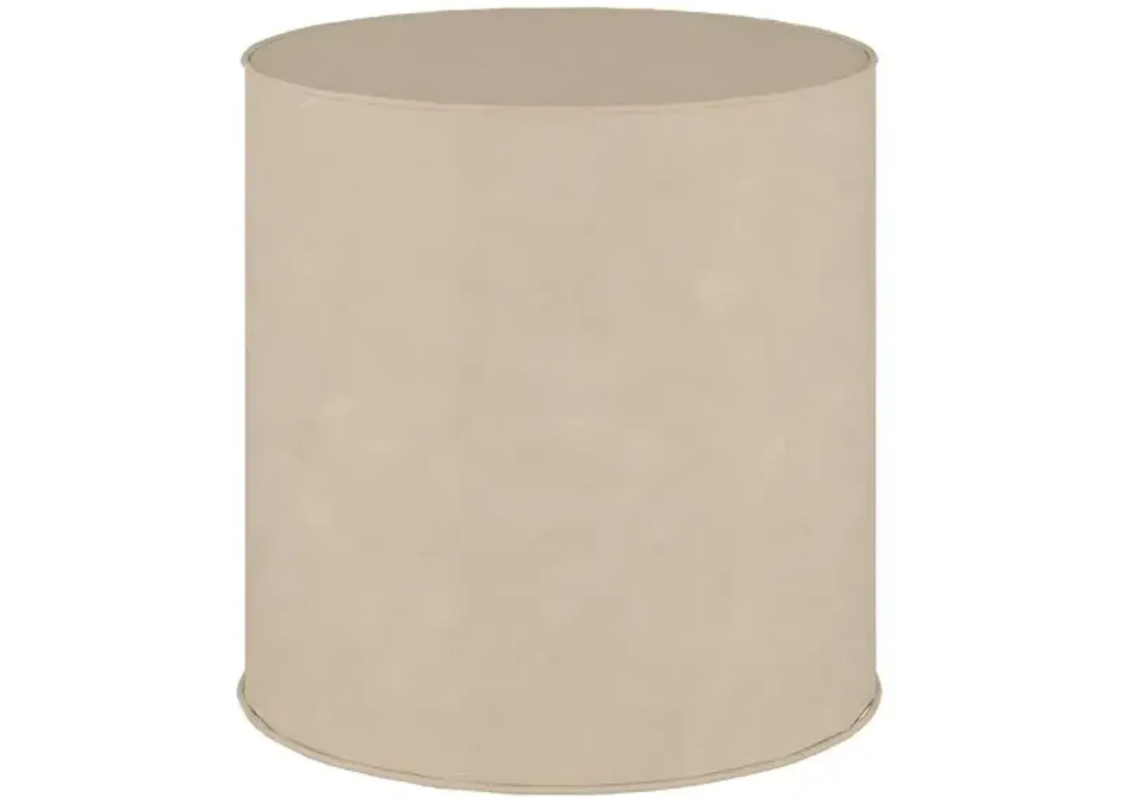 Harper Round Ottoman - Faux Leather - Beige