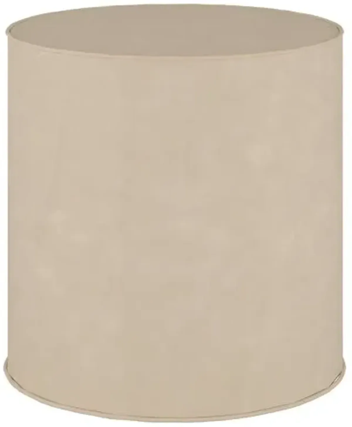 Harper Round Ottoman - Faux Leather - Beige